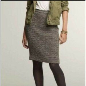 J. Crew Timber Metallic Tweed Pencil Skirt Wool Size 8